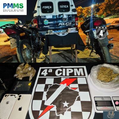 Imagem da notícia Casal é preso por tráfico e moto adulterada em Chapadão do Sul
